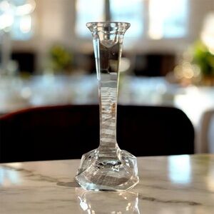 Mikasa Vintage Crystal Candlestick Holder Taper Candle Hexagon Base